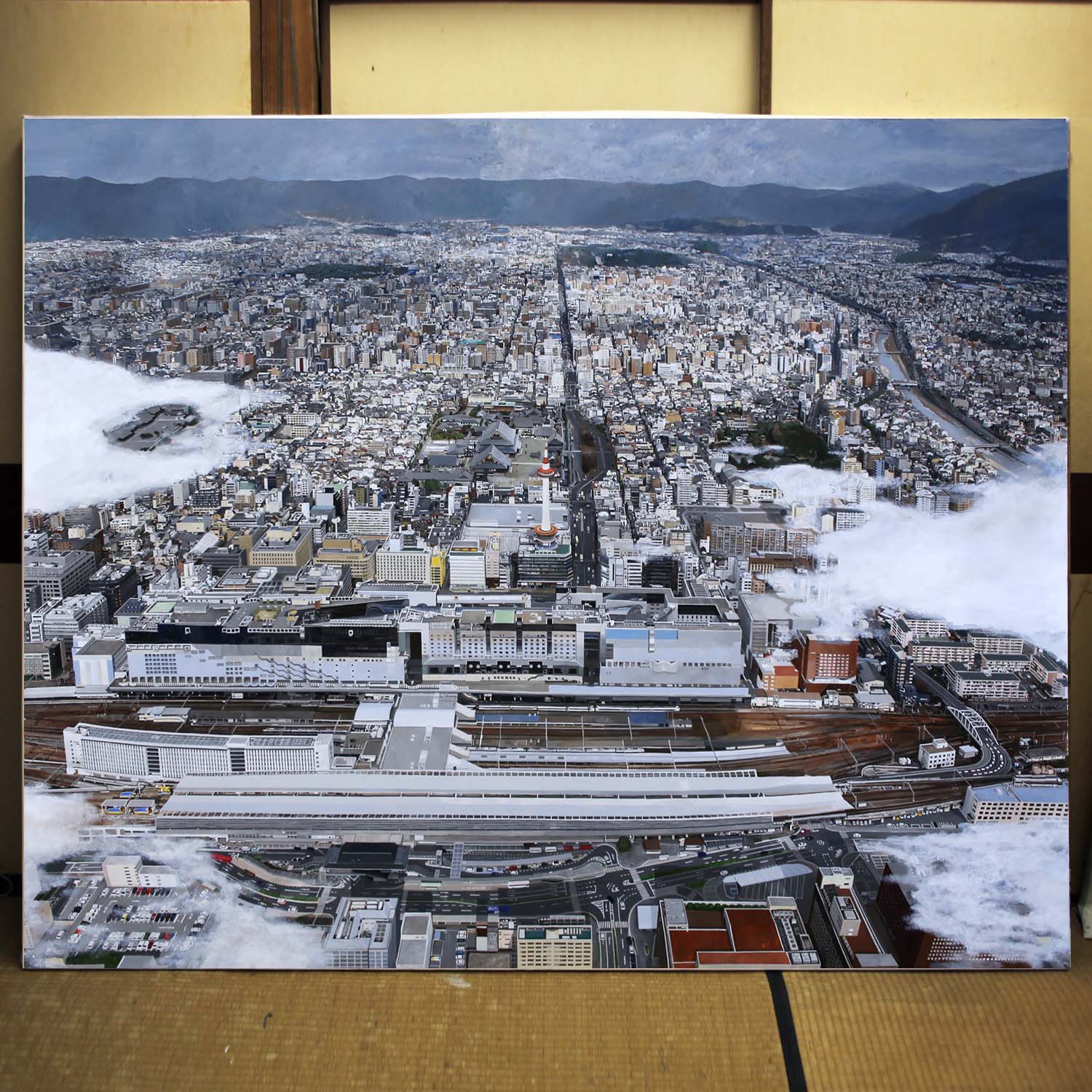 京都　俯瞰　風景　絵画　制作過程 Web作品展