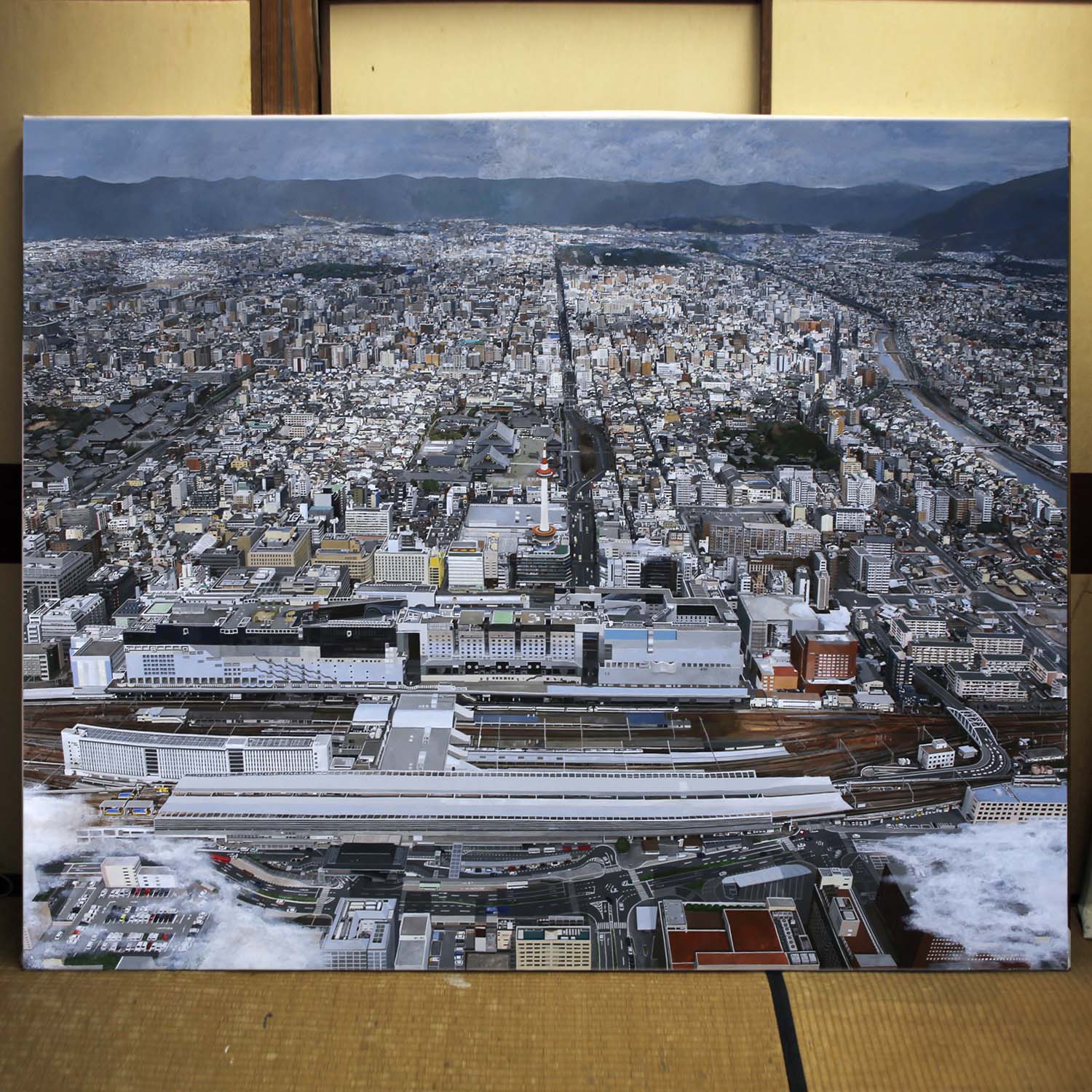 京都　俯瞰　風景　絵画　制作過程 Web作品展
